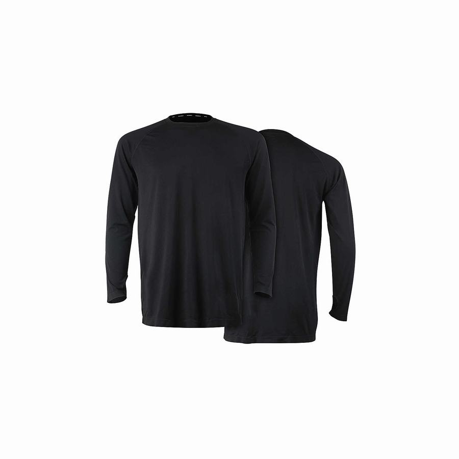 Wolverine Seamless Baselayer Long Sleeve Top Póló Férfi Fekete | XQH260UZ