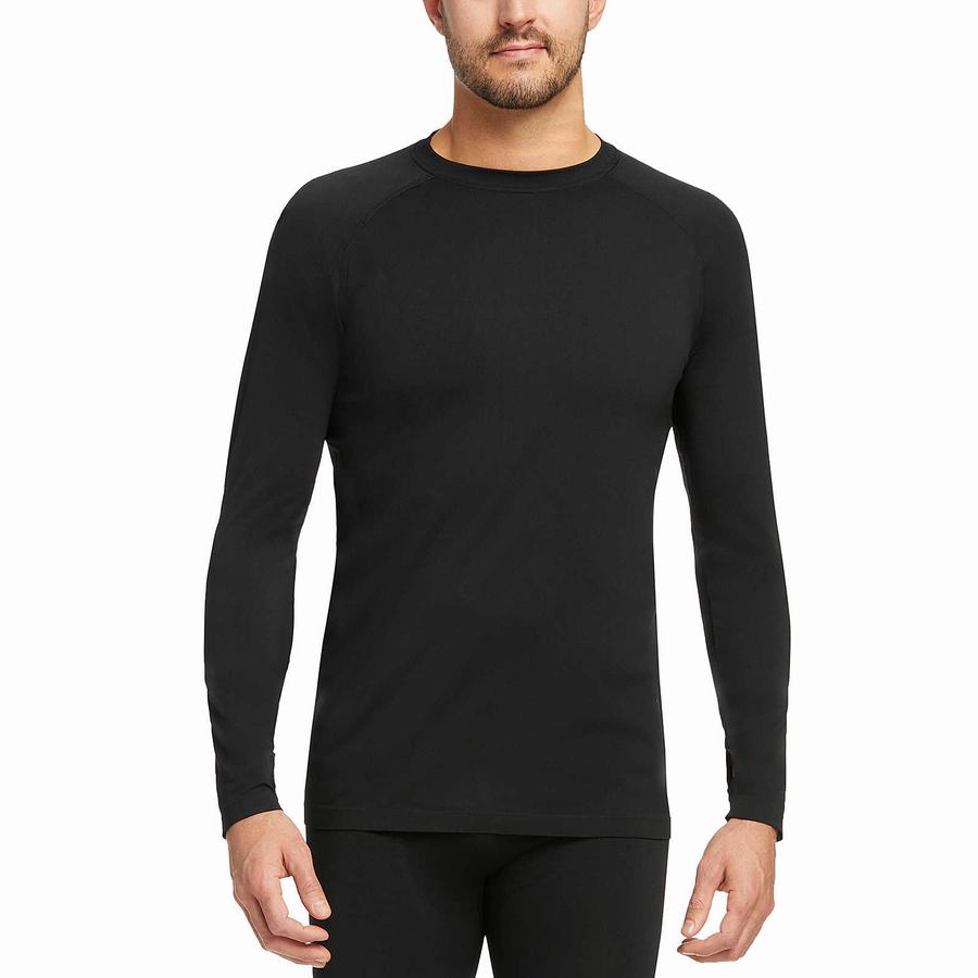 Wolverine Seamless Baselayer Long Sleeve Top Póló Férfi Fekete | XQH260UZ