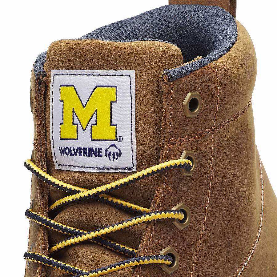 Wolverine x Valiant University of Michigan Floorhand Moc Toe Munkabakancs Férfi Barna | MDP9078NG