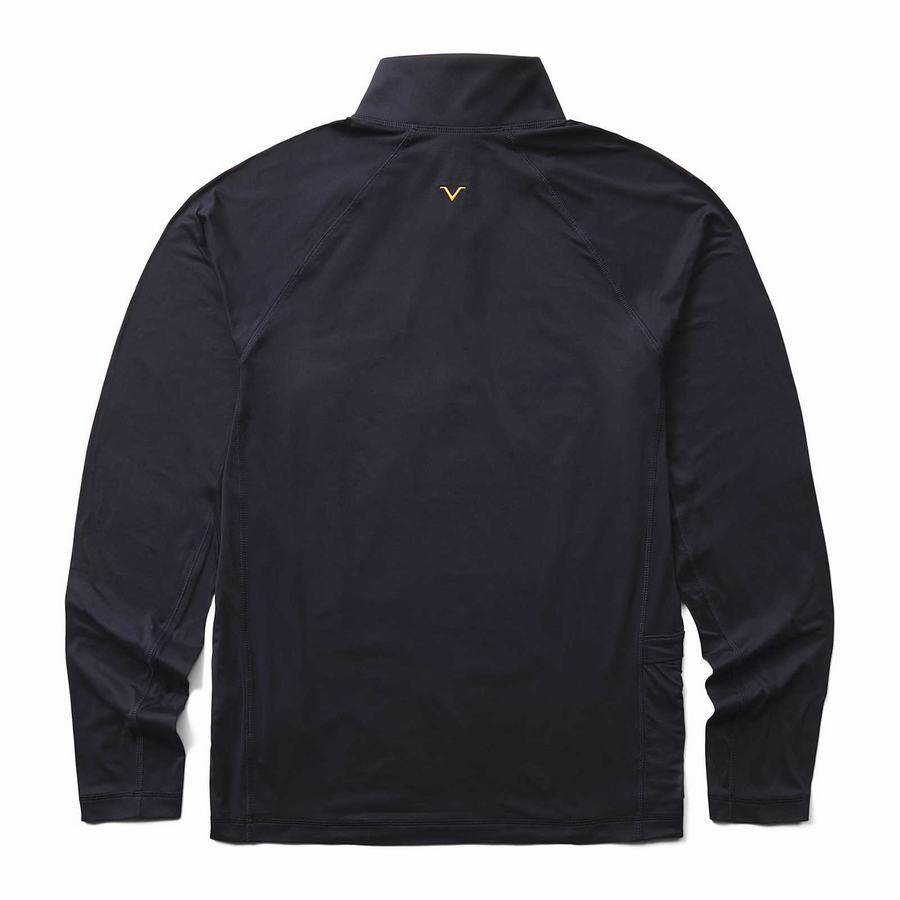 Wolverine x Valiant University of Michigan Sun-Stop Eco Half Zip Póló Férfi Sötétkék | KDU9021LF