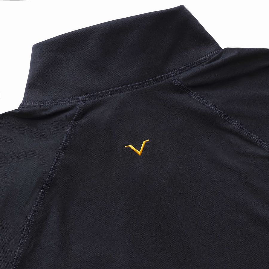 Wolverine x Valiant University of Michigan Sun-Stop Eco Half Zip Póló Férfi Sötétkék | KDU9021LF